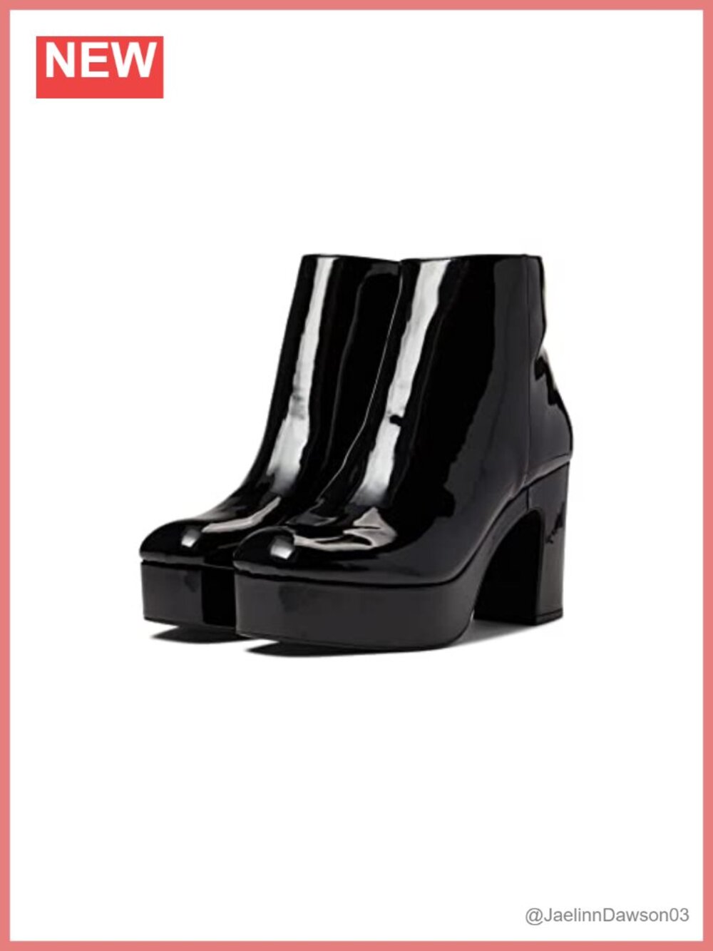 Faux Leather Block Heel Ankle Bootie Square Toe Zip